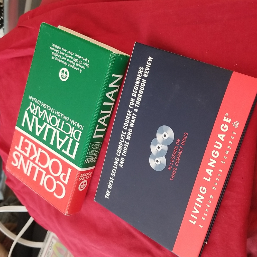 Living Language Italian Course & Italian Dictionary Lot